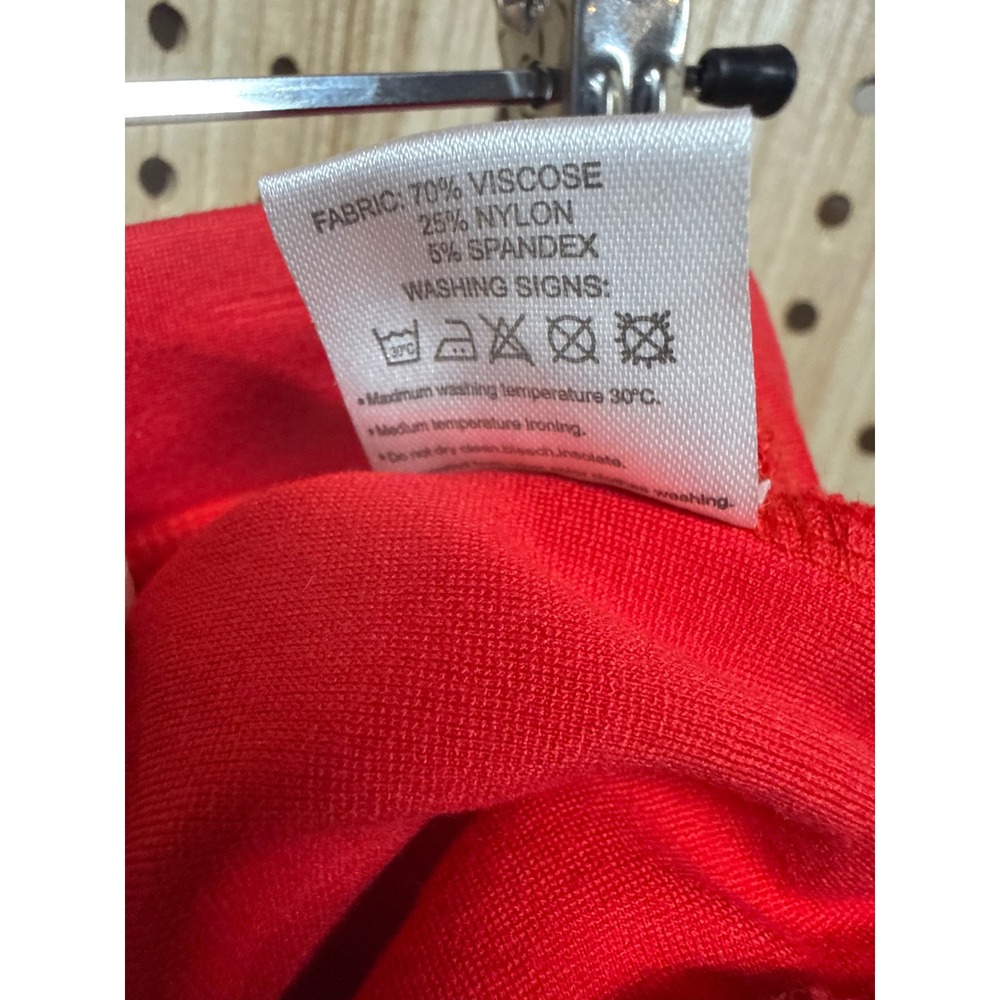 Urban Coco Womens Red High Rise Straight Leg Stitched Crease Dress Pants Large - Picture 5 of 5